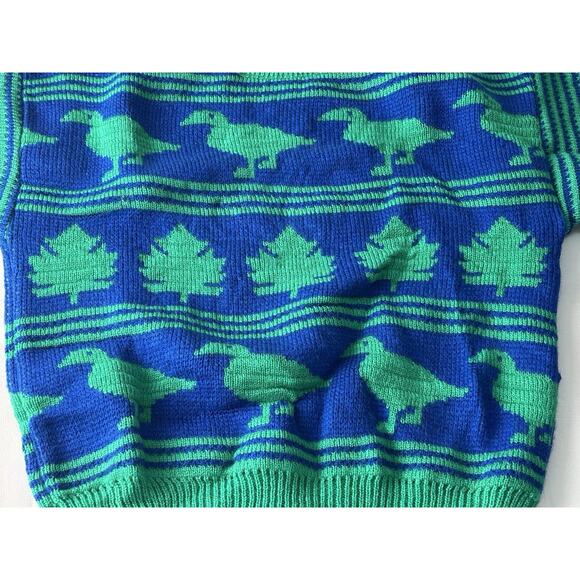 VTG Pezhman Bird Tree Sweater Kids 4T-5T Folk Art Cottagecore Knit Retro - Picture 2 of 12